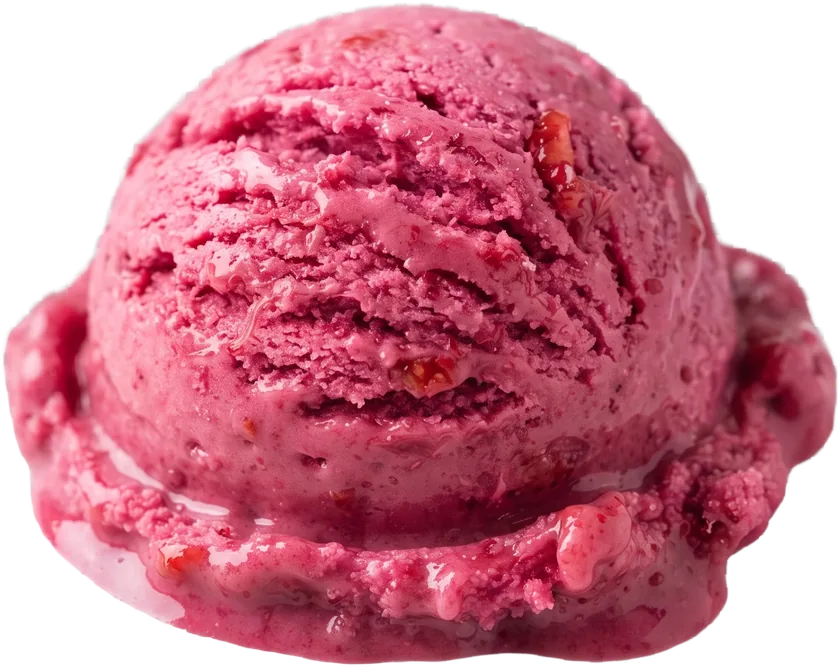 Eiskugel Rote Bete und Erdbeere