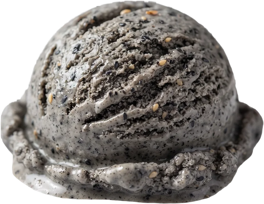 Eiskugel schwarzer Sesam