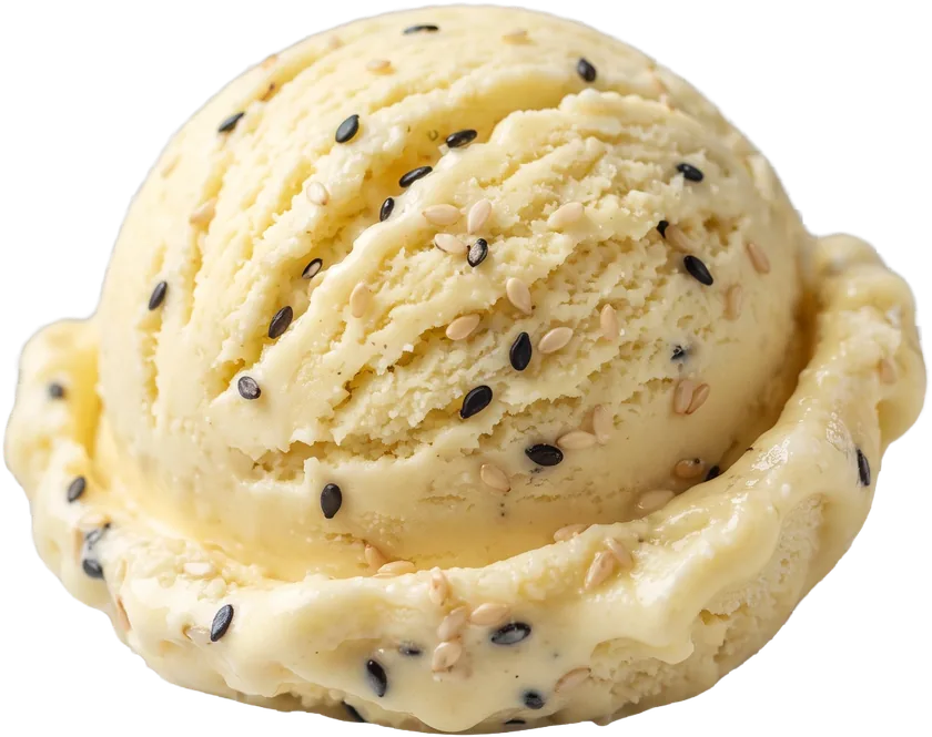 Eiskugel Sesam-Zitrone